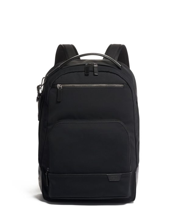 tumi leather backpack men's